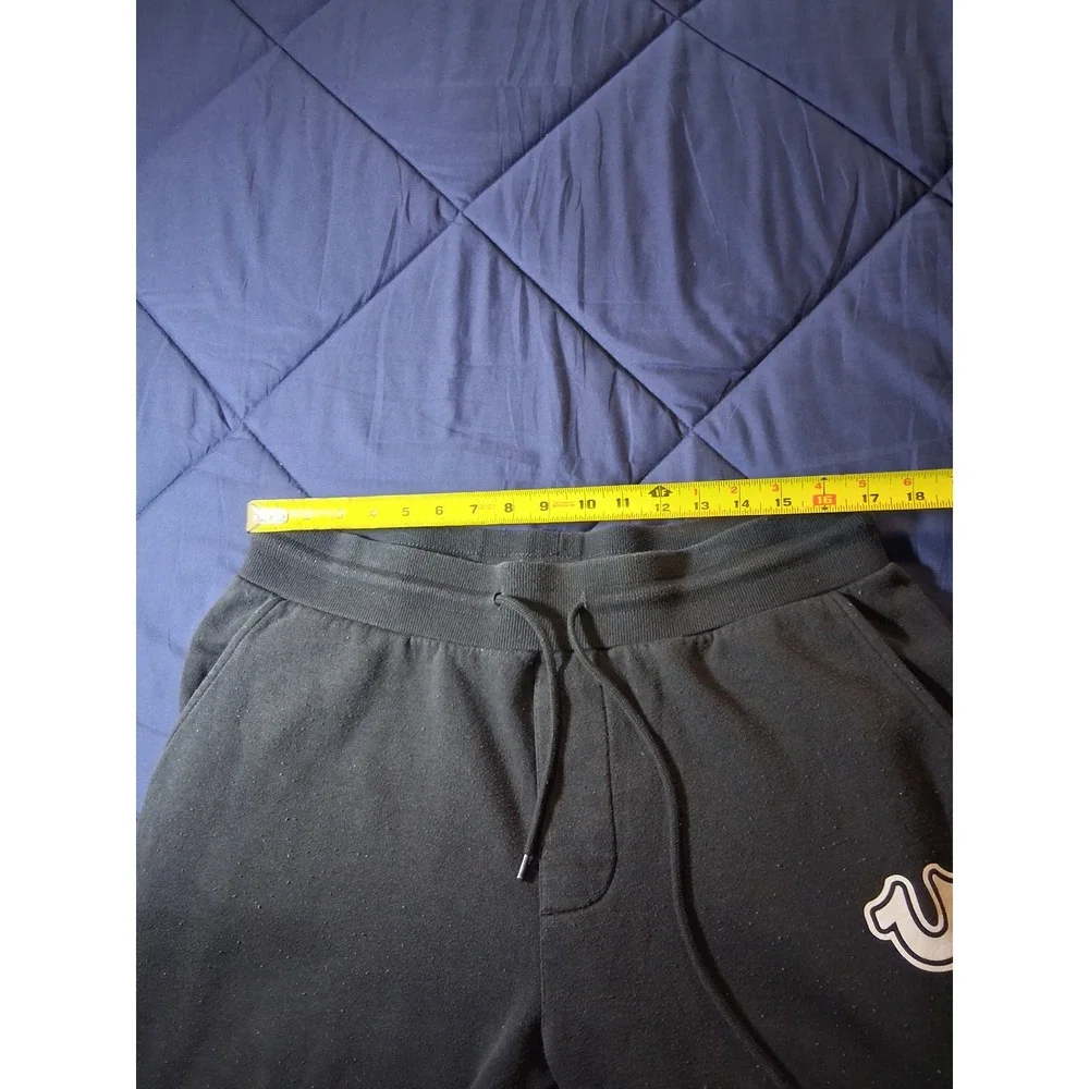 True Religion Mens Horseshoe Logo Jogger Sweatpants Black Size Large